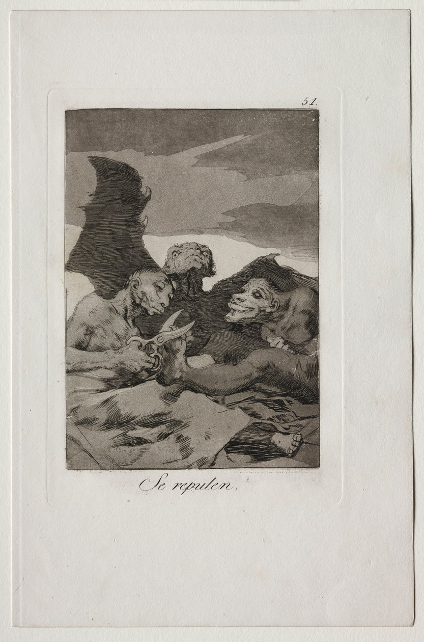 Caprichos: Świerkują się autorstwa Francisco de Goya