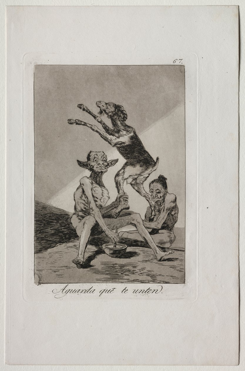 Caprichos: Poczekaj, aż zostaniesz namaszczony autorstwa Francisco de Goya