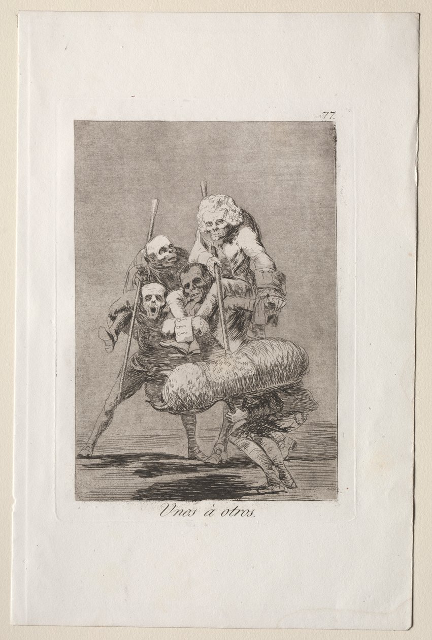 Caprichos: co się robi drugiemu autorstwa Francisco de Goya