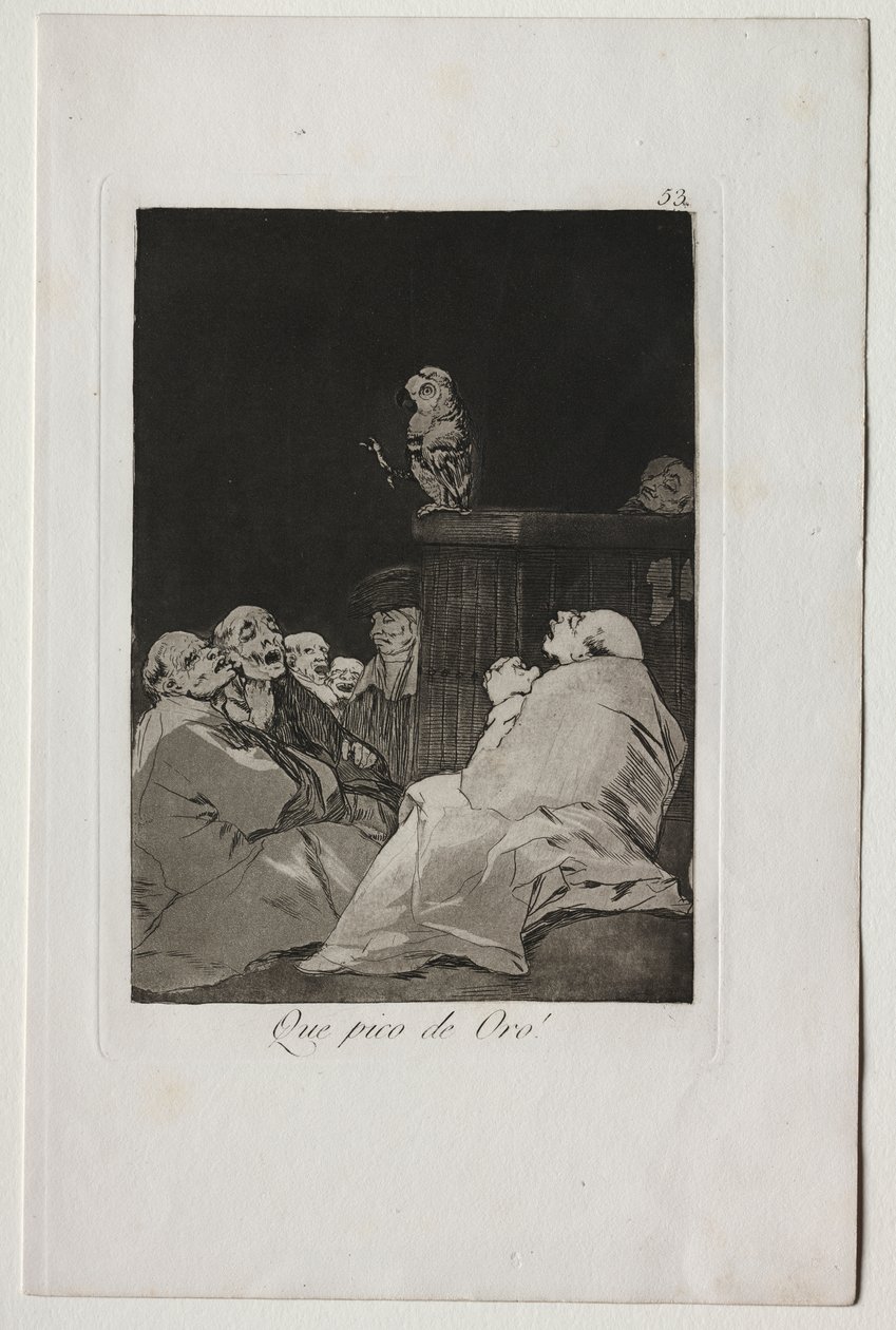 Caprichos: Co za złoty dziób! autorstwa Francisco de Goya