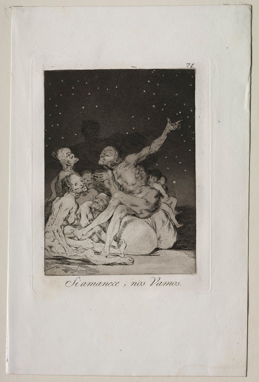 Caprichos: Kiedy skończy się dzień, wyjedziemy. autorstwa Francisco de Goya