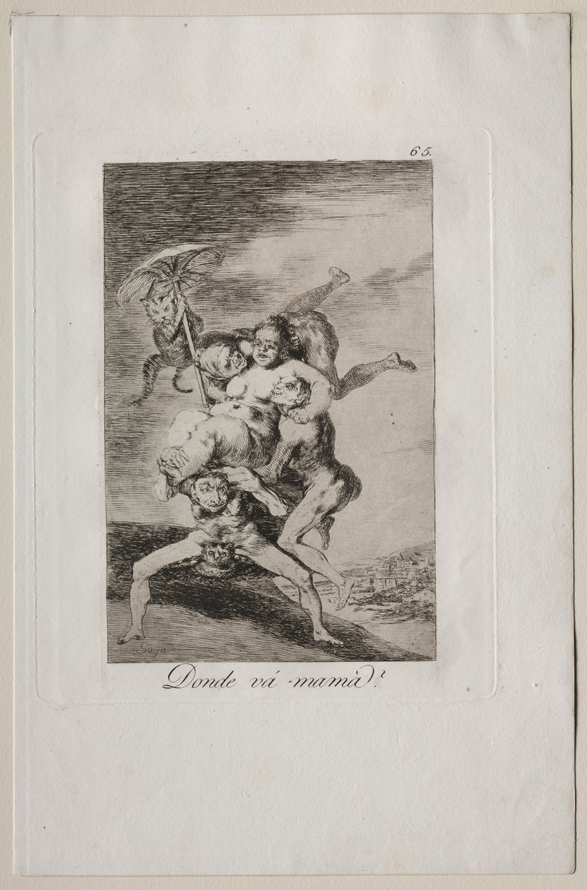 Caprichos: Dokąd idzie matka? autorstwa Francisco de Goya