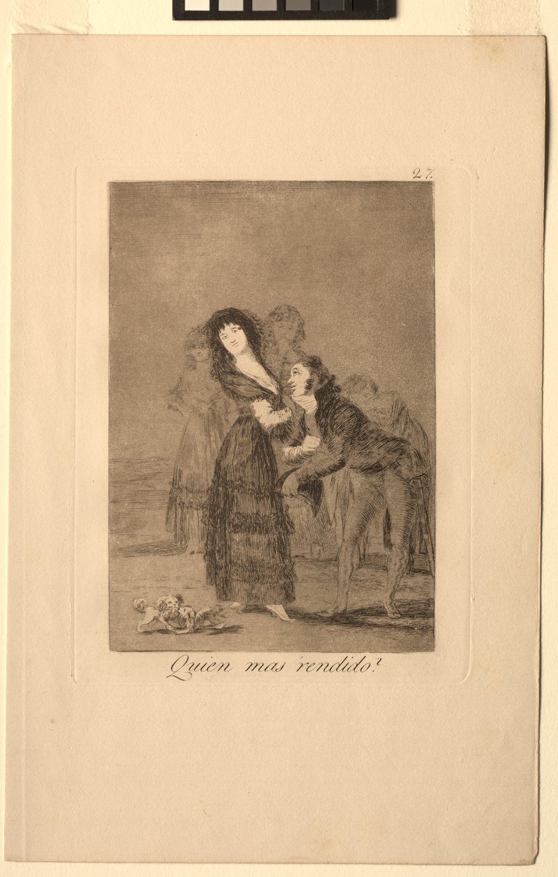 Caprichos: Który z nich jest bardziej pokonany. autorstwa Francisco de Goya