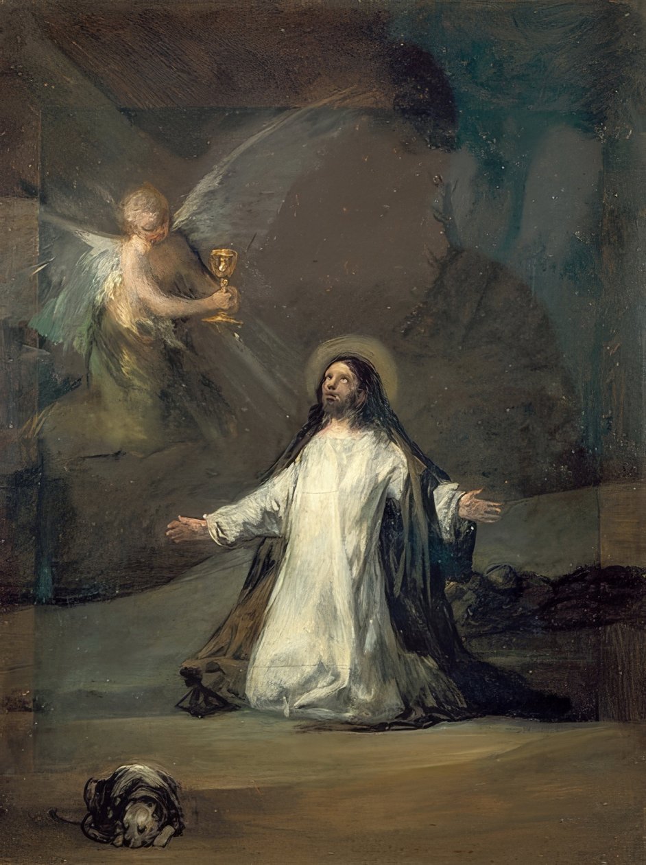 Chrystus na Górze Oliwnej. Około 1819 r. autorstwa Francisco de Goya