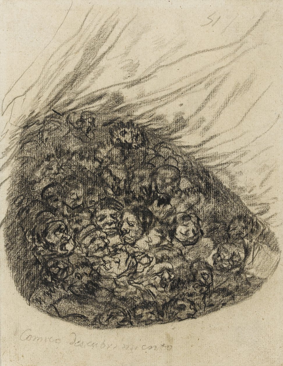 Comic Discovery, 1819-28 (czarna kreda na papierze) autorstwa Francisco de Goya