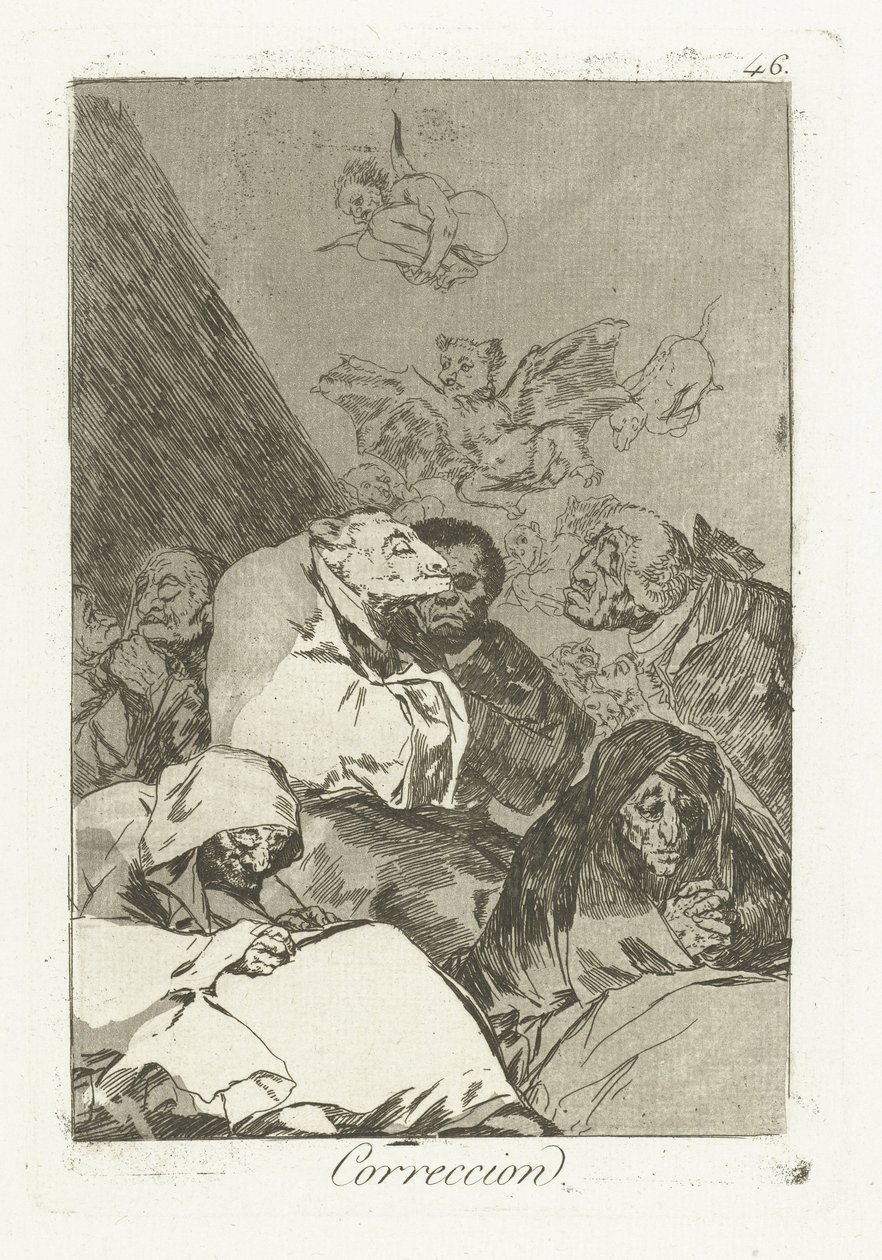 prawidłowy Korekta (tytuł na obiekcie) Los Caprichos (tytuł serii) autorstwa Francisco de Goya