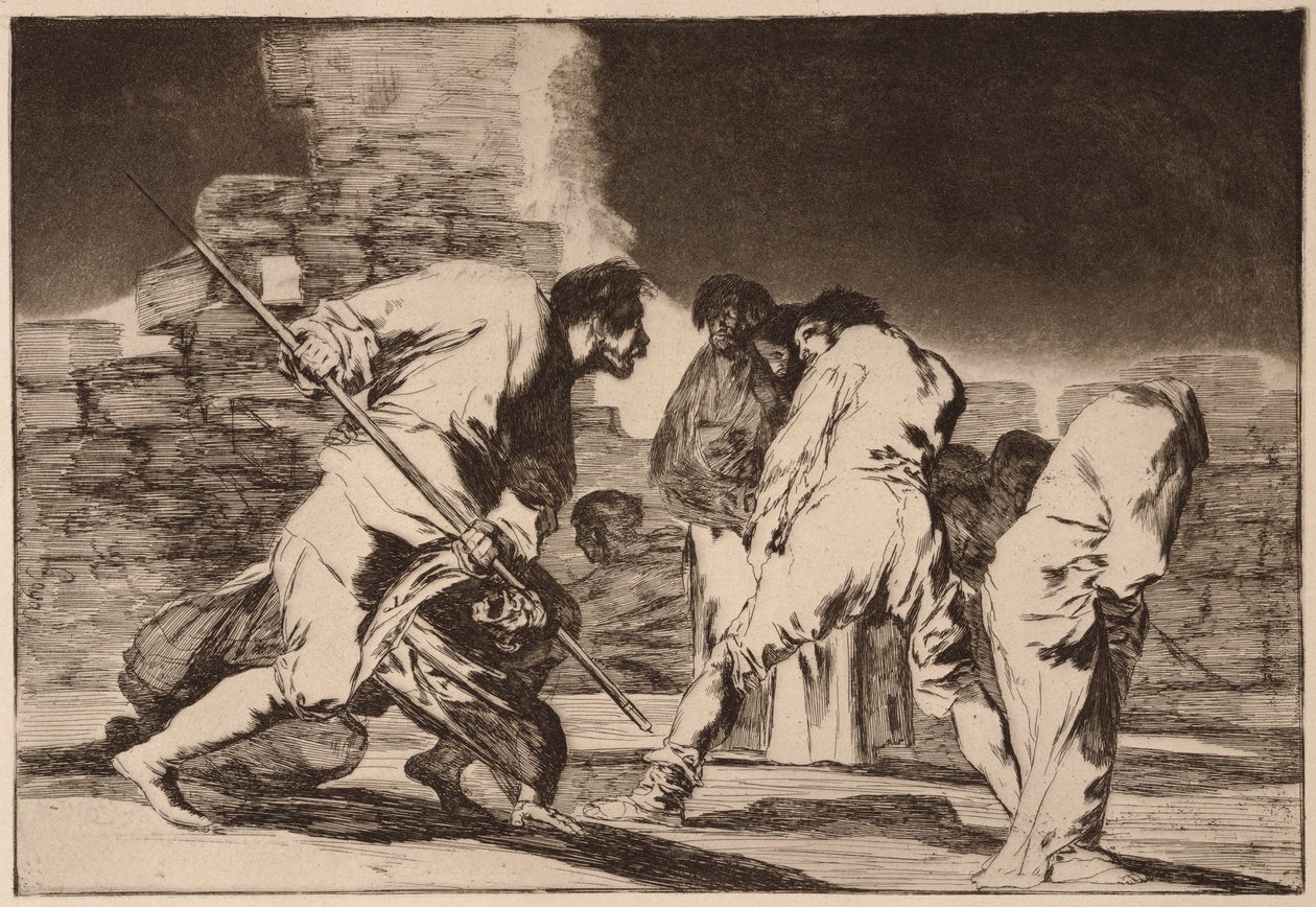Okrutne szaleństwo (Okrutne Disparate), z serii Los Disparates autorstwa Francisco de Goya
