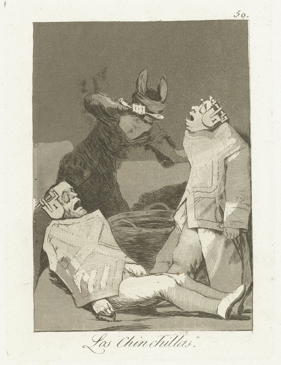 szynszyli Szynszyle (tytuł na obiekcie) Los Caprichos (tytuł serii) autorstwa Francisco de Goya