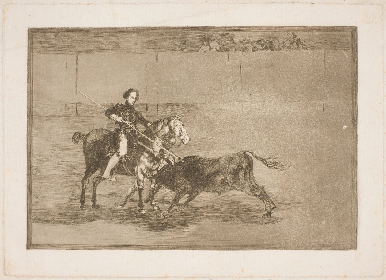 Świętowano męską odwagę Pajuelery (na arenie) w Saragossie autorstwa Francisco de Goya