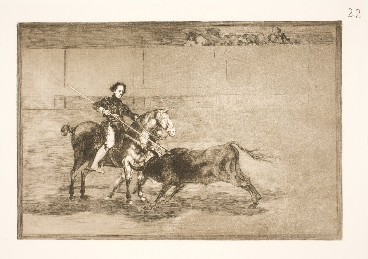 Świętowano męską odwagę Pajuelery (na arenie) w Saragossie autorstwa Francisco de Goya
