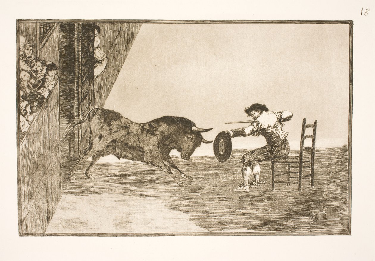 Den modige Martincho i Arenaen i Saragossa autorstwa Francisco de Goya