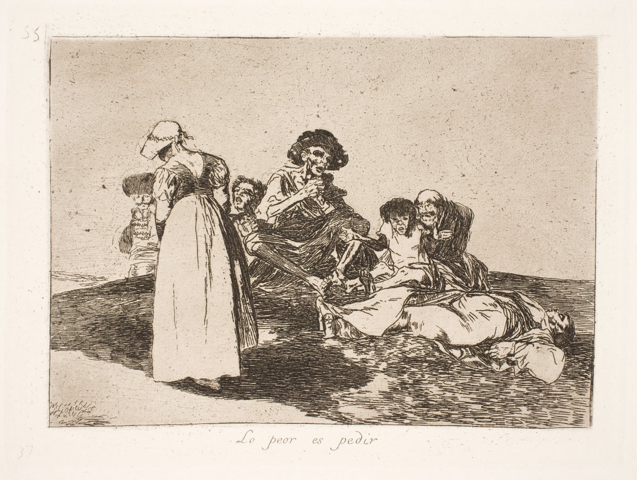Najgorsze jest to, że musisz błagać (55) autorstwa Francisco de Goya