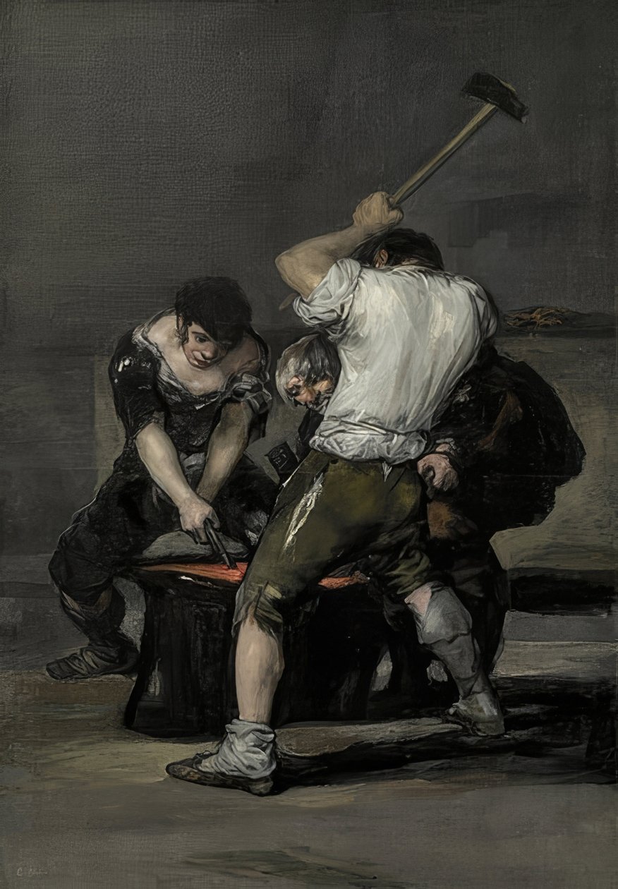Kuźnia. około 1815-20 autorstwa Francisco de Goya