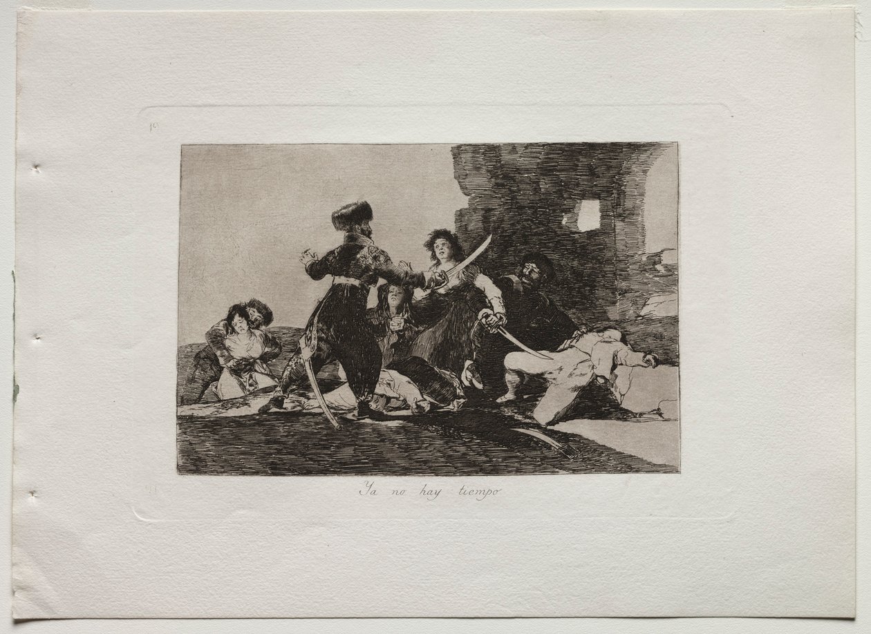 Katastrofy wojenne: Nie ma teraz czasu, 1810-20. autorstwa Francisco de Goya