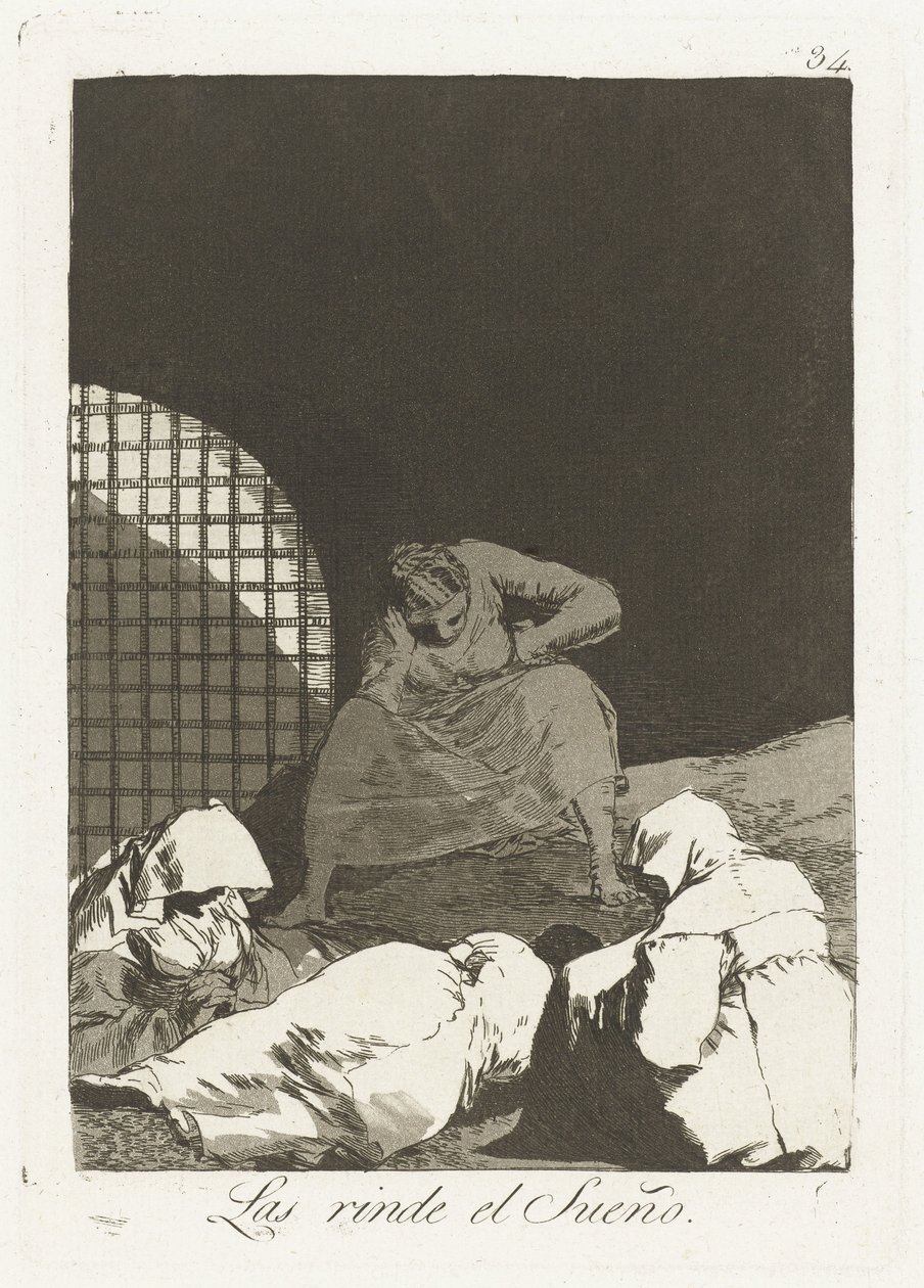 Dolina trzaskania drzwiami Sen je renderuje (tytuł na obiekcie) Los Caprichos (tytuł serii) autorstwa Francisco de Goya