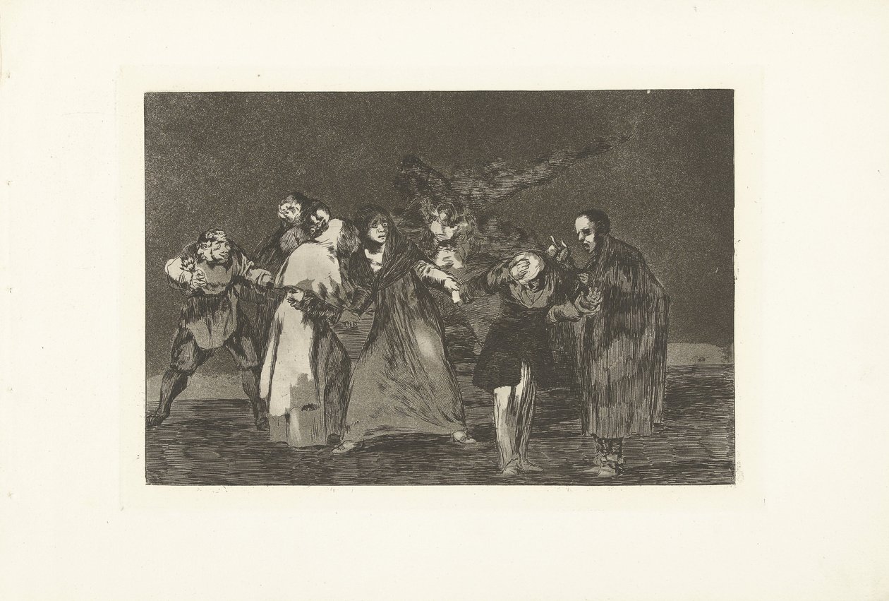 Potrójna głupota Odmienne potrójne Los Disparates (The Follies) (tytuł serii) Los Proverbios (Przysłowia) (tytuł serii) autorstwa Francisco de Goya