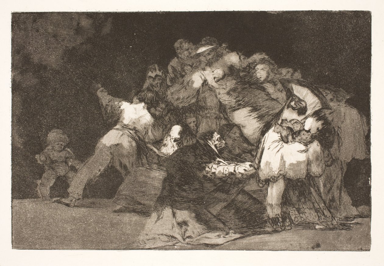 Szaleństwo w ogóle (Pazury kota i ubranie wielbiciela / tak jak występek jest często przyodziany w nawyki cnoty) autorstwa Francisco de Goya