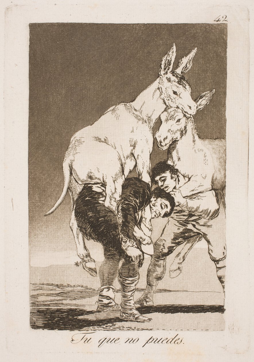 Ty, który nie możesz, musisz nosić mnie na plecach autorstwa Francisco de Goya