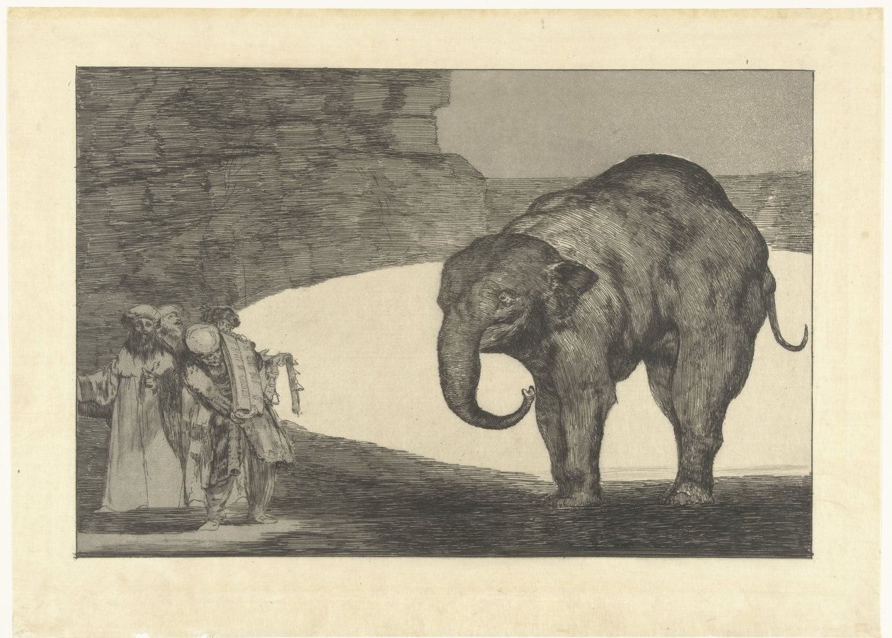 Głupota Bestii Zdyskredytuj bestię Los Disparates (The Follies) (tytuł serii) Los Proverbios (Przysłowia) (tytuł serii) autorstwa Francisco de Goya