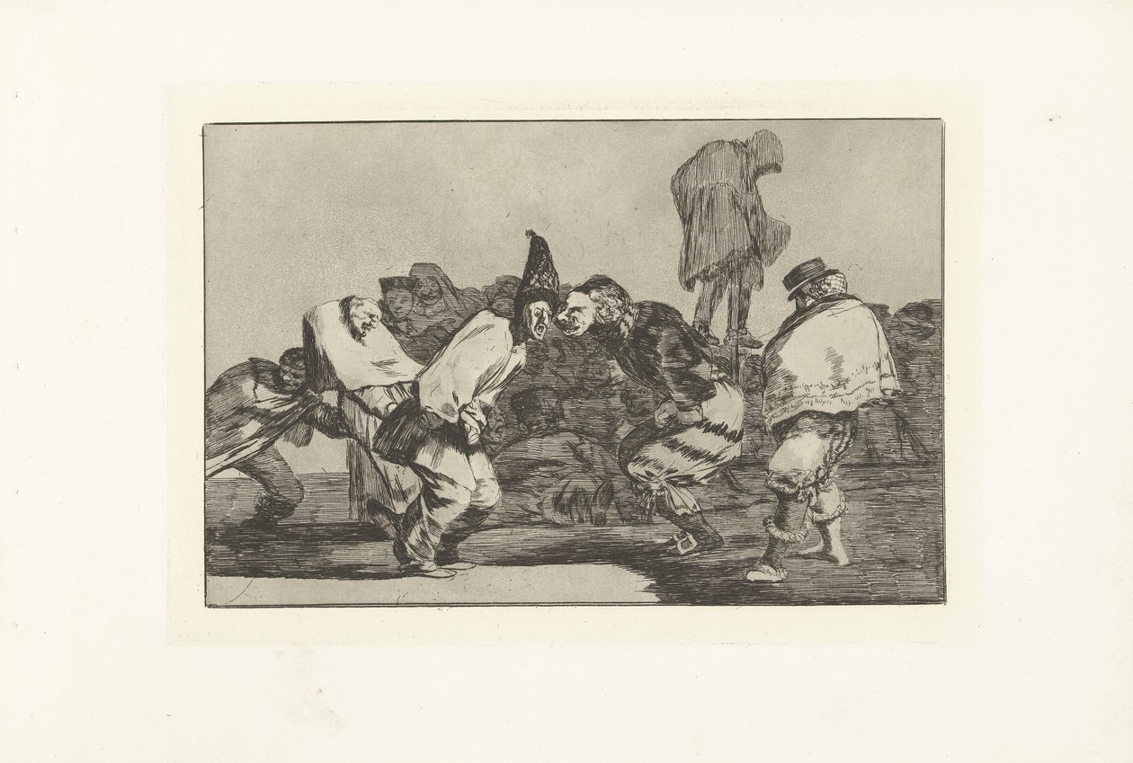 Głupota Karnawału Rozprosz karnawał Los Disparates (The Follies) (tytuł serii) Los Proverbios (Przysłowia) (tytuł serii) autorstwa Francisco de Goya