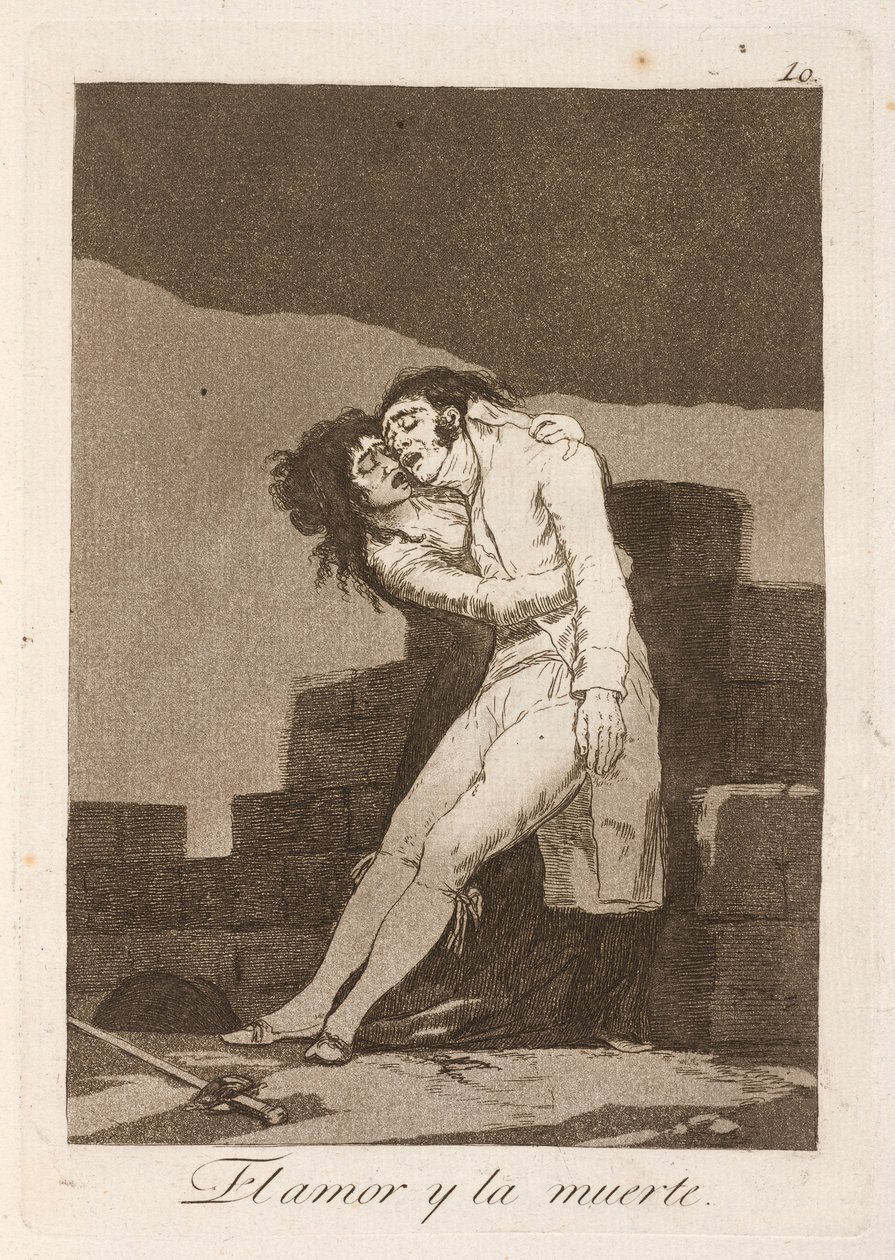 miłość i śmierć autorstwa Francisco de Goya