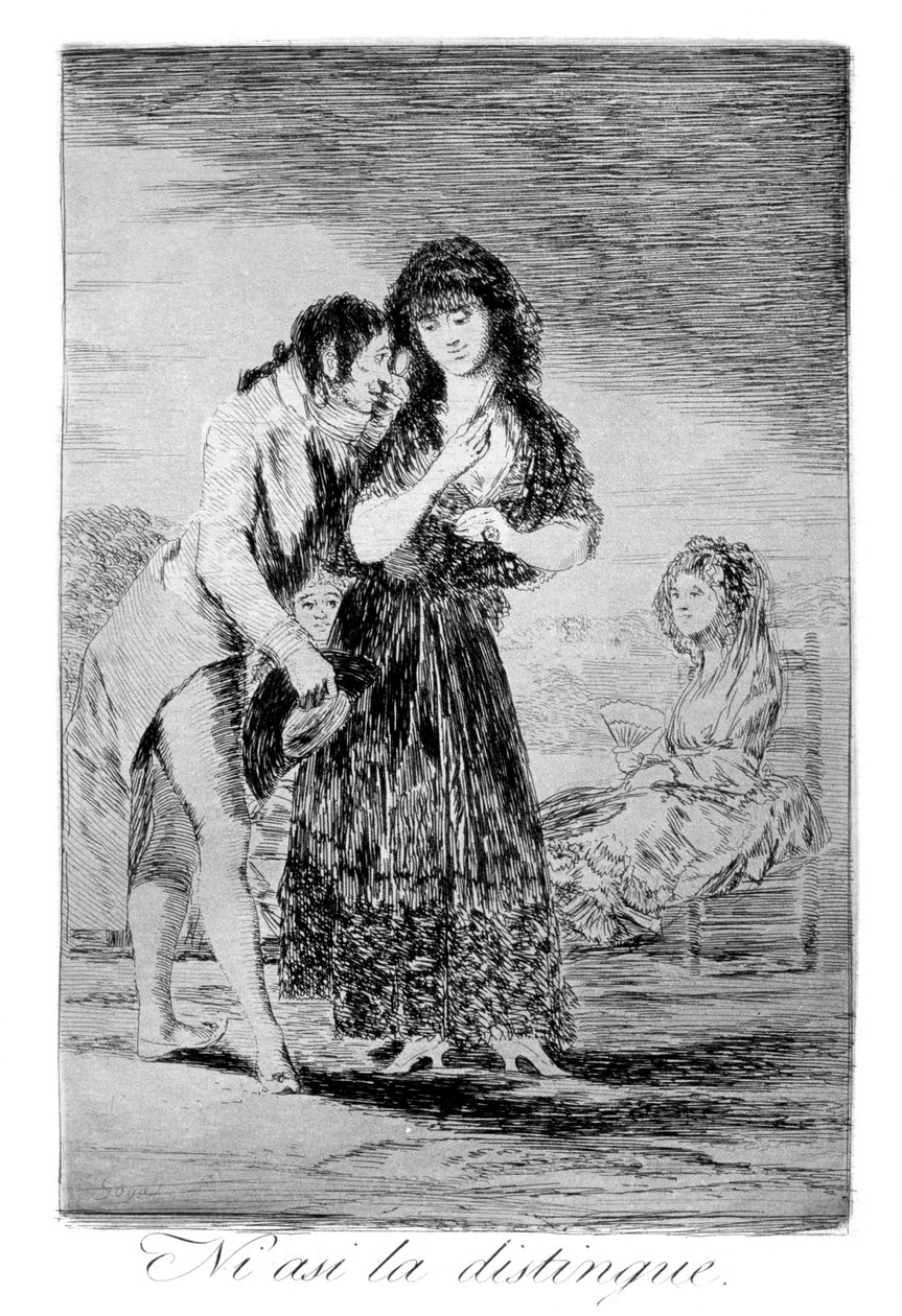Mimo to nie może jej rozróżnić, 1799 autorstwa Francisco de Goya