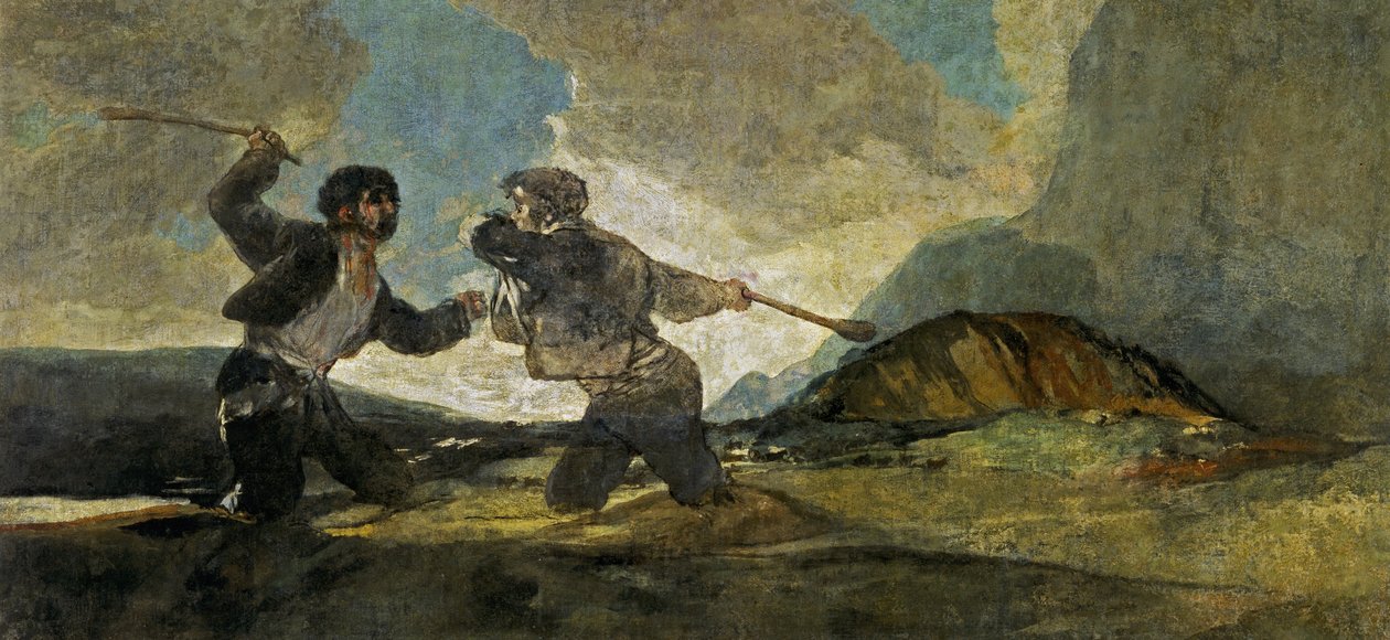Walcz z pałkami autorstwa Francisco de Goya