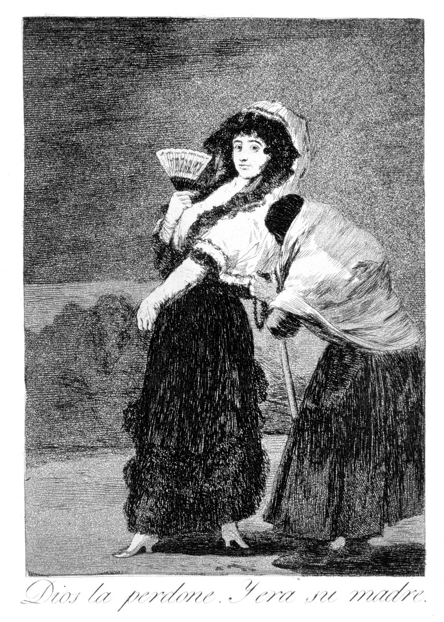 Boże wybacz jej, a to była jej matka, 1799 autorstwa Francisco de Goya