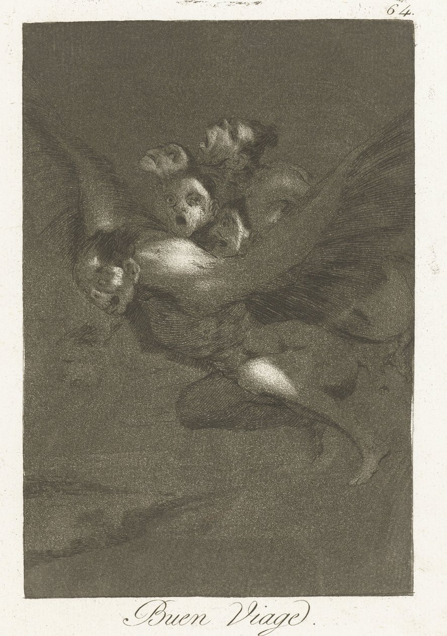królowie Goede Good Trip (tytuł na obiekcie) Los Caprichos (tytuł serii) autorstwa Francisco de Goya