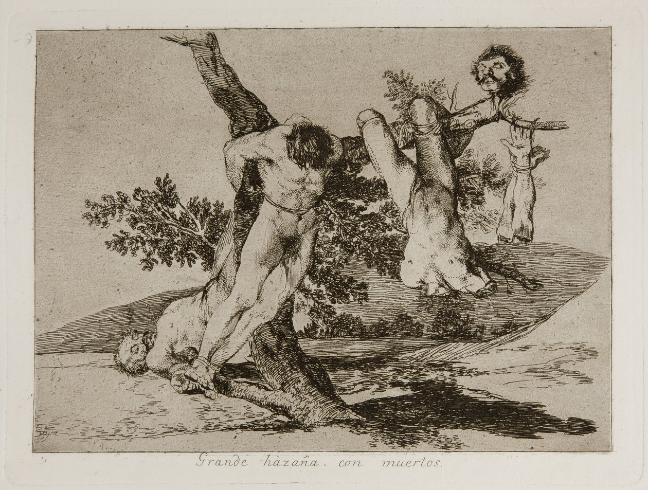 Wielka hazana! Con muertos! Bohaterski wyczyn! Z trupami! Tablica 39 z Katastrofy wojny Los autorstwa Francisco de Goya