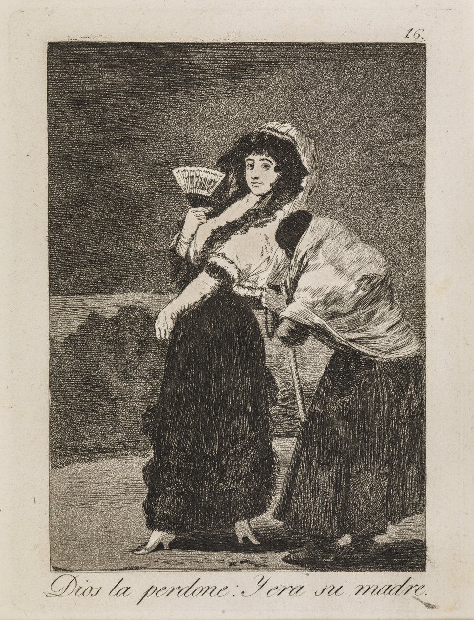 Niech jej Bóg wybaczy: żebraczka była jej matką autorstwa Francisco de Goya