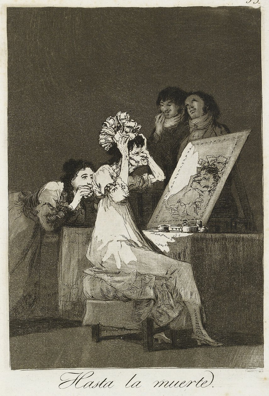 Hasta la muerte, 1799 (akwaforta, suchy punkt i akwatinta) autorstwa Francisco de Goya