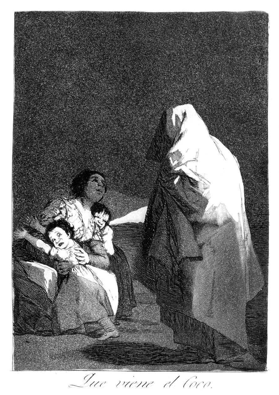 Nadchodzi straszak, 1799 autorstwa Francisco de Goya