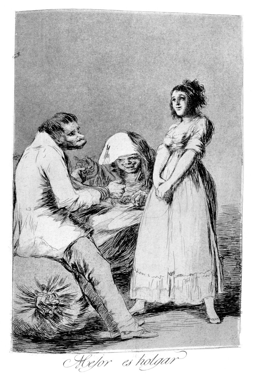 Lepiej być leniwym, 1799 autorstwa Francisco de Goya