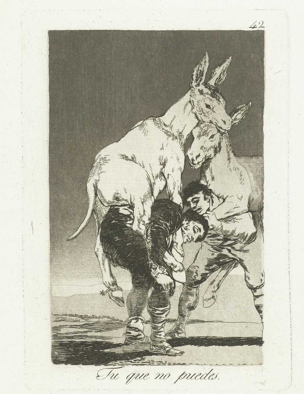 Ty, który już nie możesz Tu que no puedes (tytuł na obiekcie) Los Caprichos (tytuł serii) autorstwa Francisco de Goya