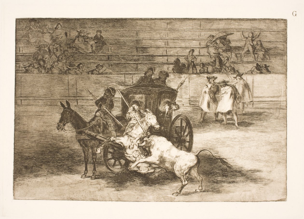 Bitwa z bryczki ciągniętej przez dwa osły autorstwa Francisco de Goya