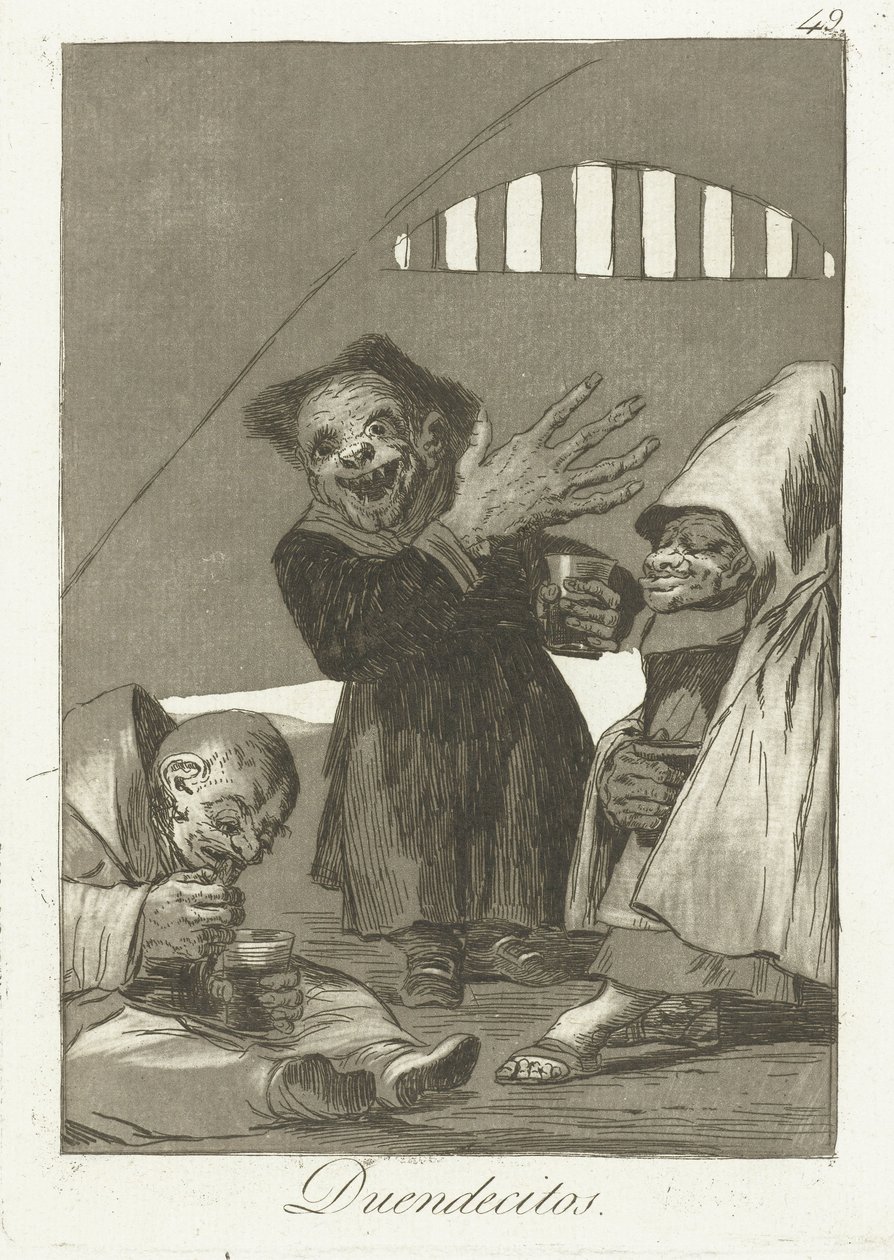 koboldy małe elfy Los Caprichos (tytuł serii) autorstwa Francisco de Goya