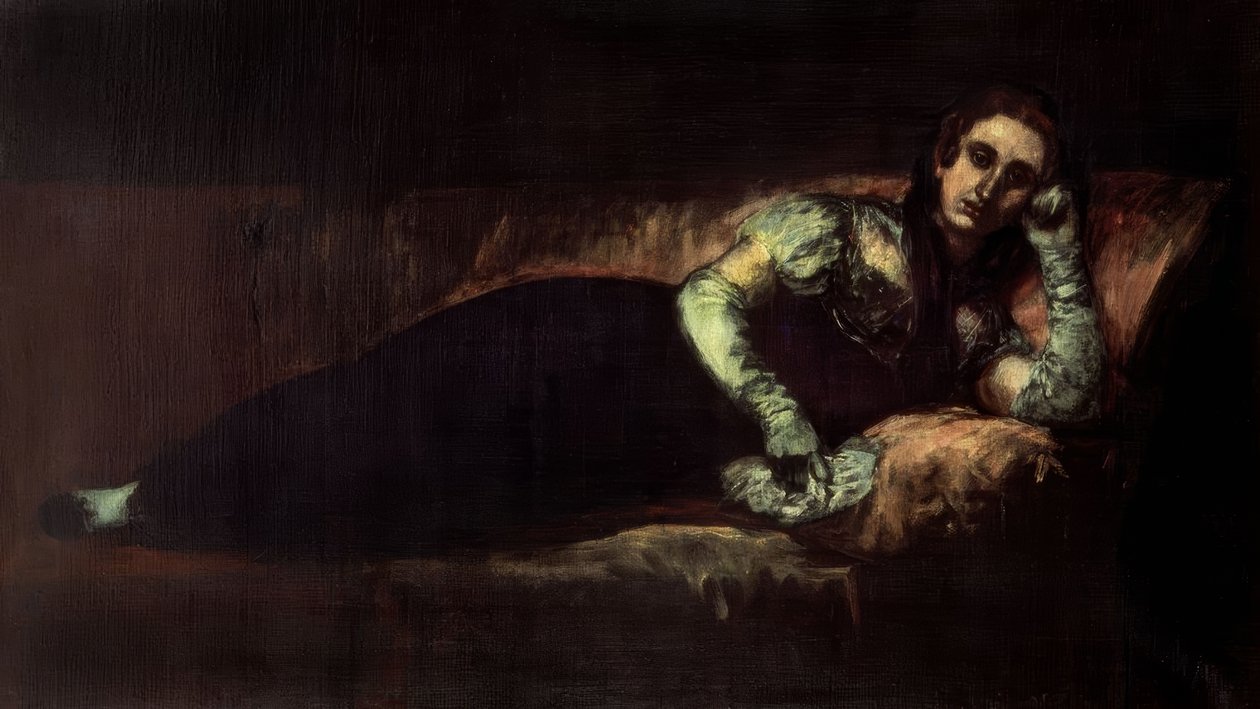 Hrabina Baeny - 1819 - 92 × 160 autorstwa Francisco de Goya