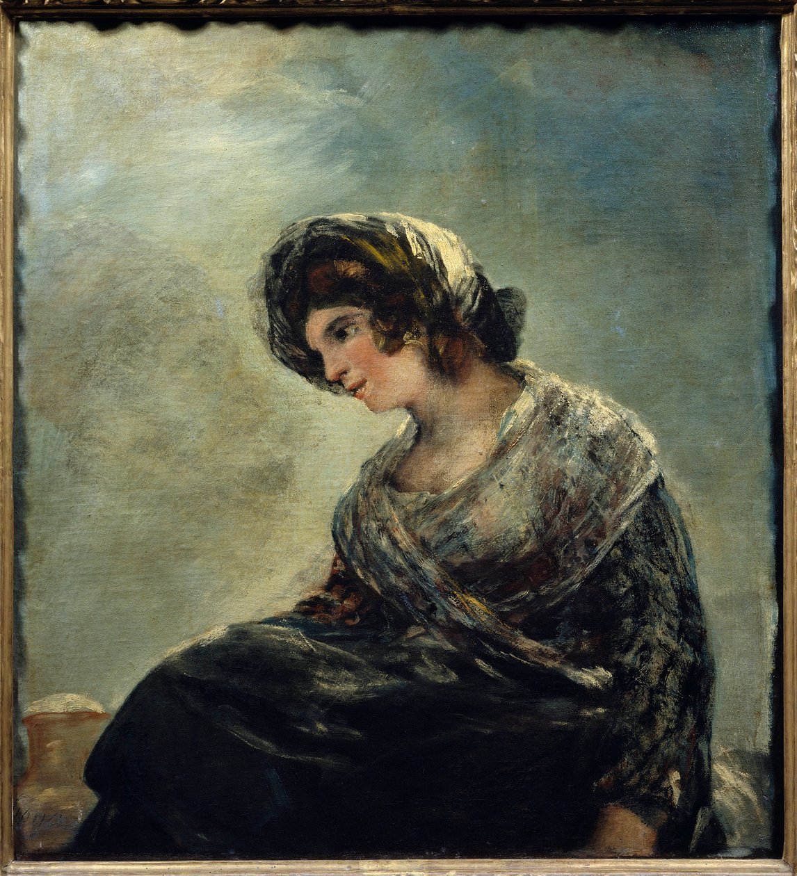 Mleczarnia z Bordeaux Obraz Francisco De Goya (1746-1828) 1827. Wym. 0,74x0,68m. Madryt. Musee Du Prado - Mleczarka z Bordeaux. Obraz Francisco de Goya (1746-1828) 1827. 0,74 x 0,68 m. Muzeum Łąki, Madryt autorstwa Francisco de Goya