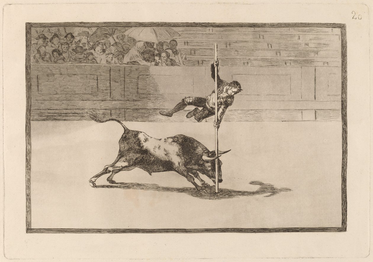 Lekkość i śmiałość Juanito Apinaniego w ringu w Madrycie autorstwa Francisco de Goya