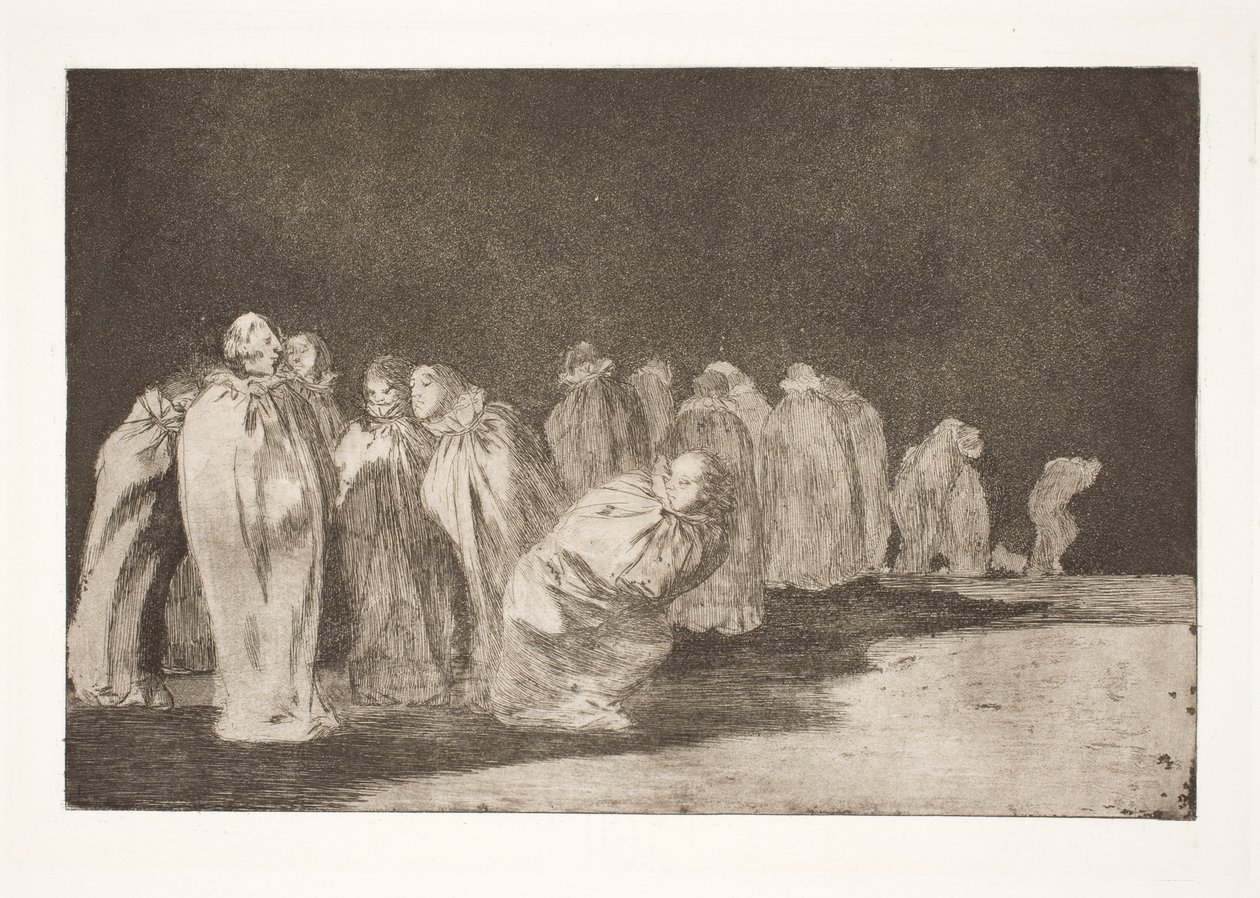 Mężczyźni w workach (pod płótnem coś się chowa / nie można oceniać mężczyzny po ubraniu) autorstwa Francisco de Goya