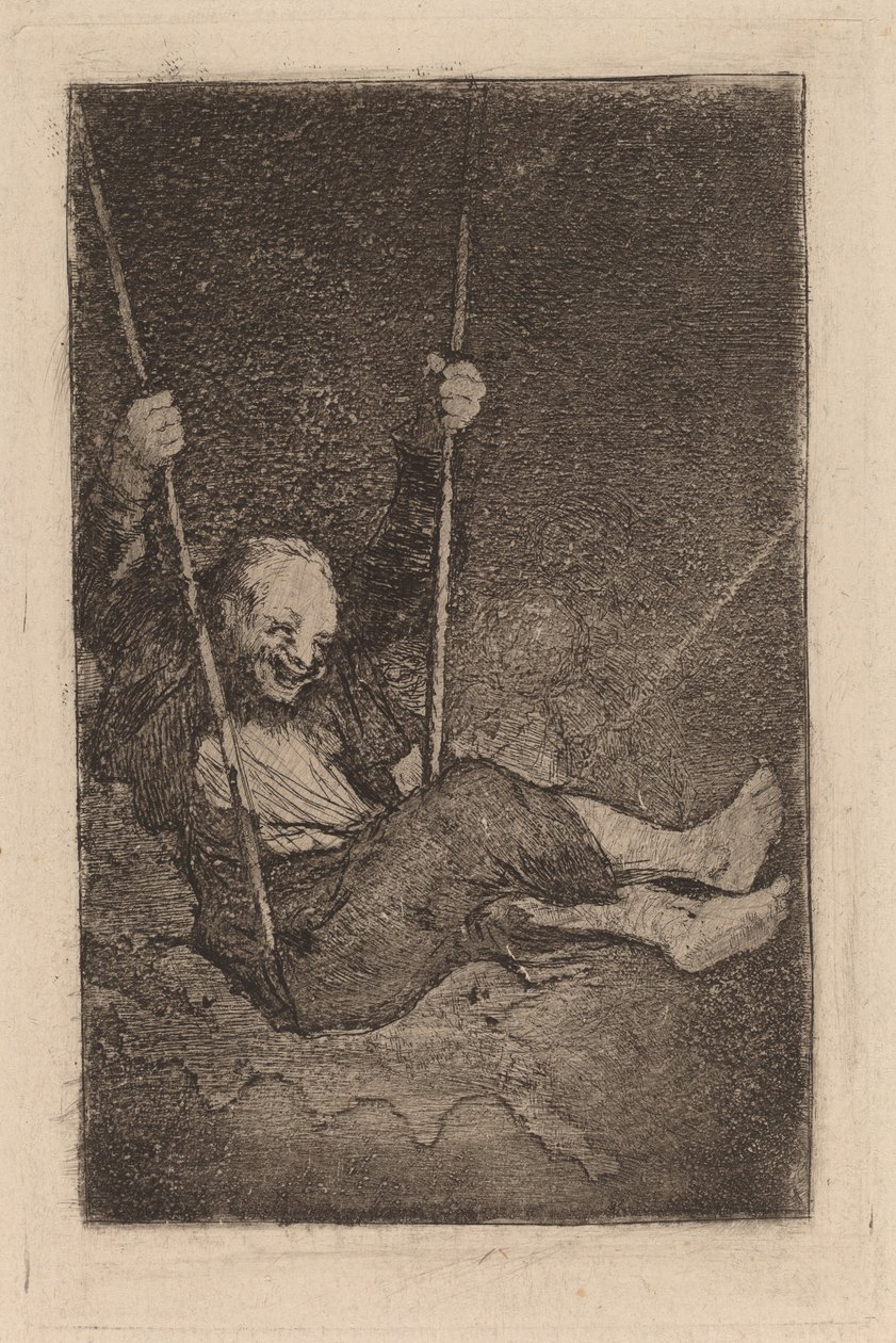 Stary człowiek na huśtawce autorstwa Francisco de Goya
