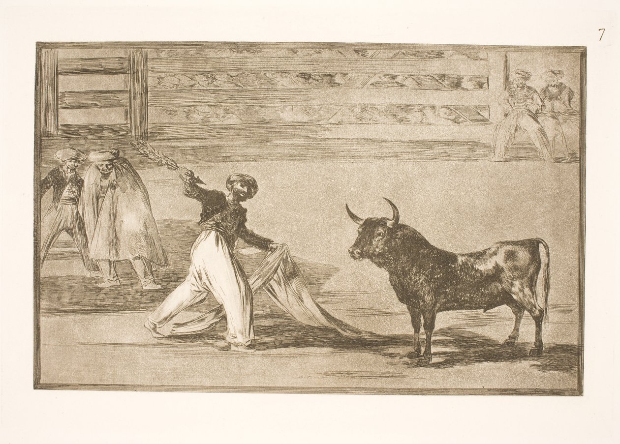 Pochodzenie harpunów lub banderilli autorstwa Francisco de Goya