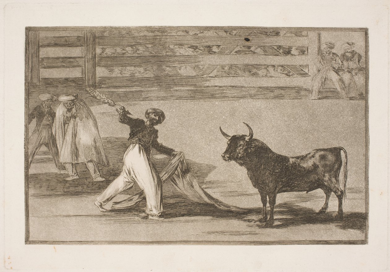 Pochodzenie harpunów lub banderilli autorstwa Francisco de Goya