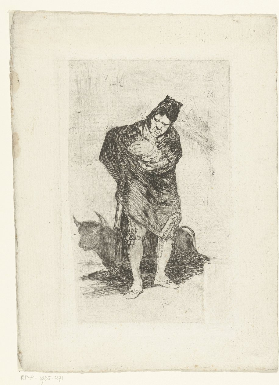 Stary torreador El embozado autorstwa Francisco de Goya