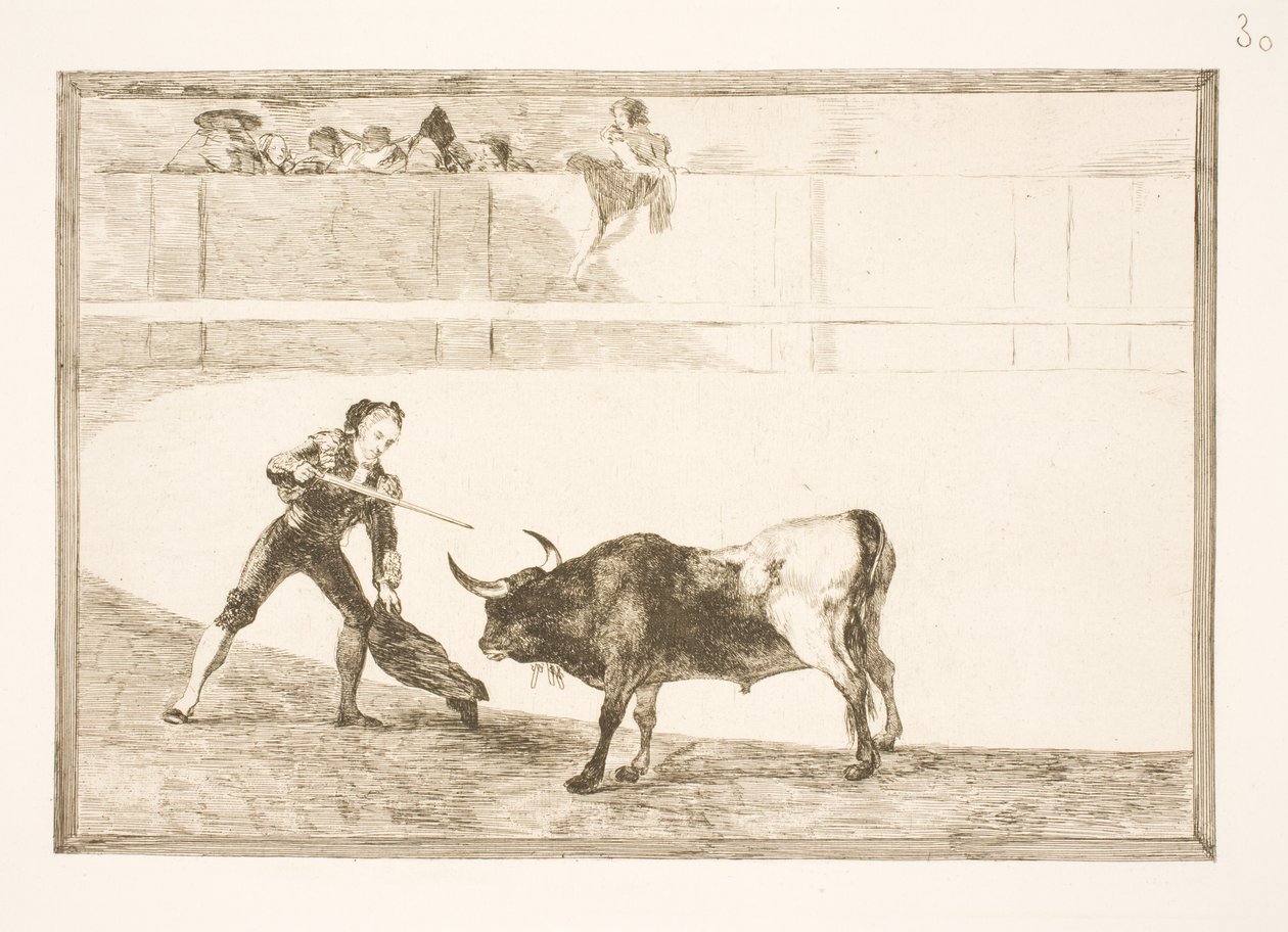Pedro Romero zabija kulawego byka autorstwa Francisco de Goya