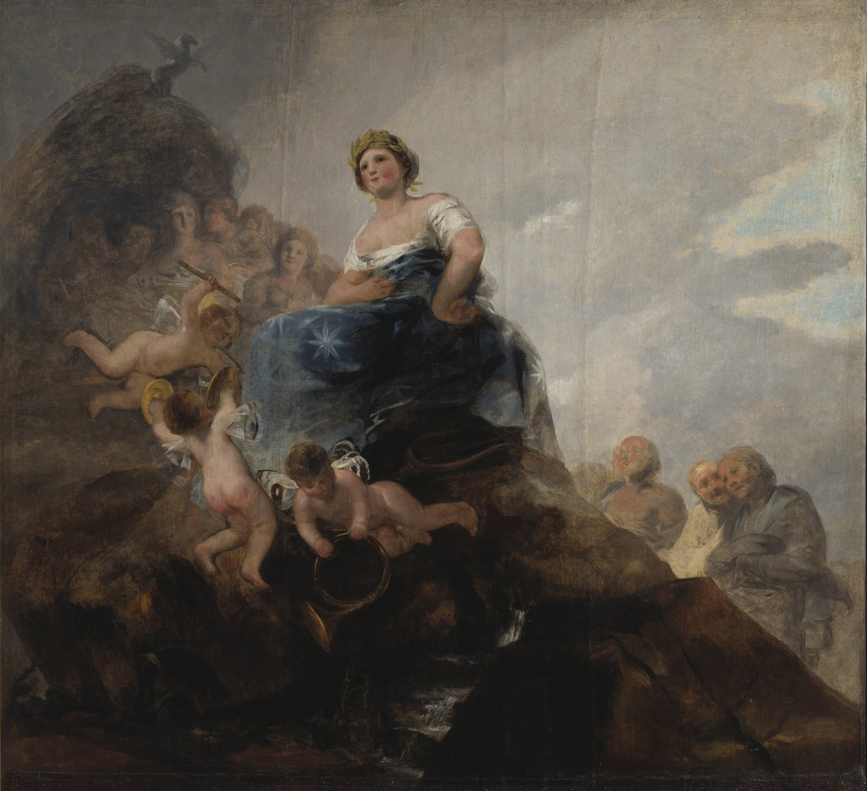 Poesie et poetes - Poezja i poeci, Goya, Francisco, de (1746-1828). Olej na płótnie. Wymiar : 298x326 cm. Muzeum Narodowe w Sztokholmie autorstwa Francisco de Goya