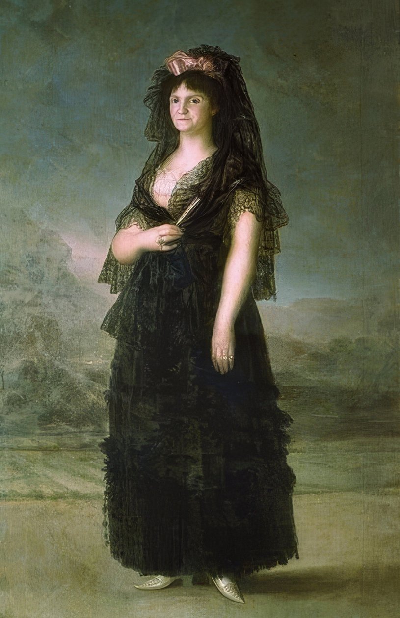 Portret Marii Lusi z mantylą. 1799 autorstwa Francisco de Goya