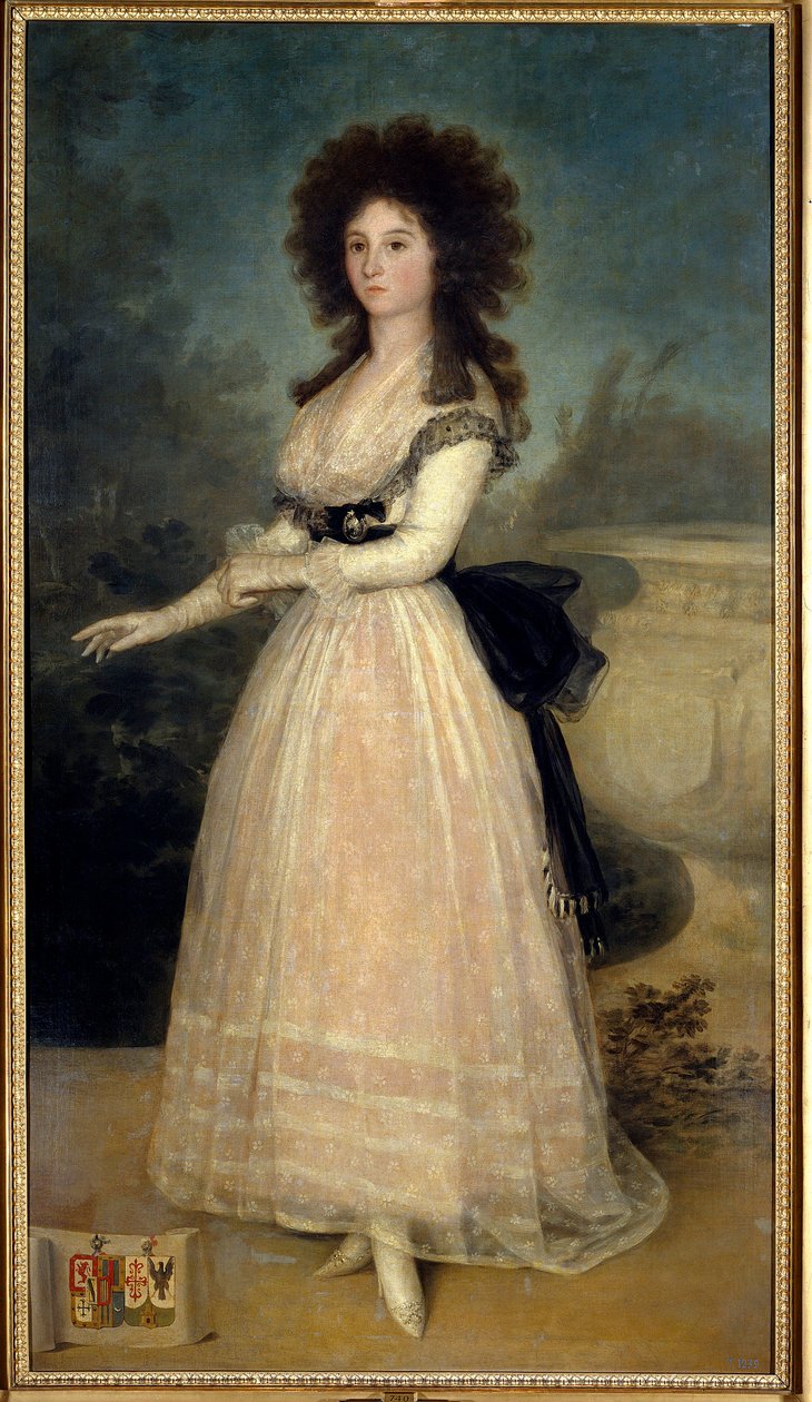 Portret u stóp Dona Tadea Arias de Enriquez Obraz Francisco de Goya (1746-1828) (Ec. Esp) XVIII-wieczny Madryt. Musee Du Prado – pełnometrażowy portret Dony Tadei Arias de Enriquez. Obraz Francisco de Goya (1746-1828) (szkoła hiszpańska) 18th autorstwa Francisco de Goya