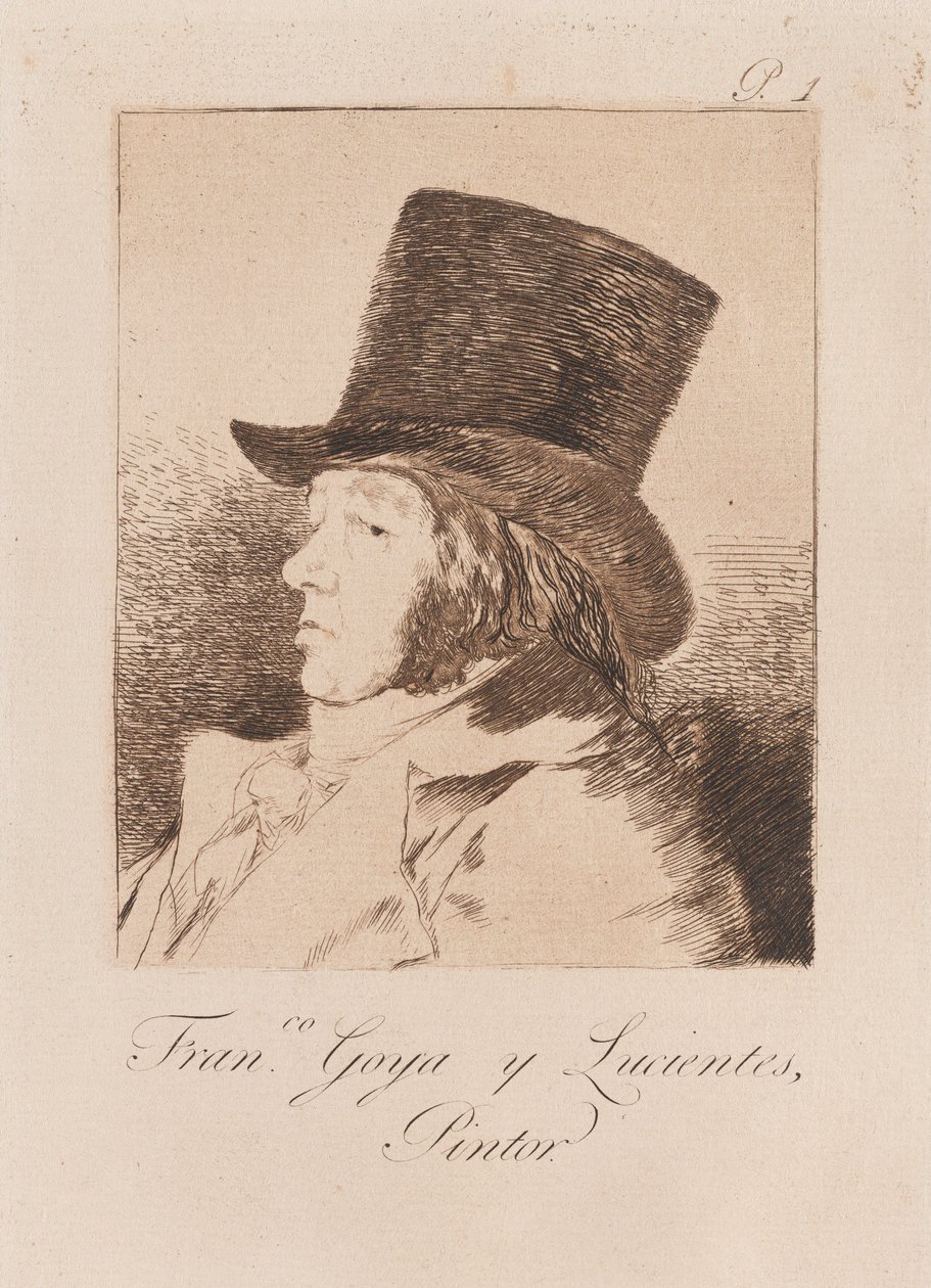 Portret Artysty, koniec XVIII-początek XIX wiek (druk) autorstwa Francisco de Goya
